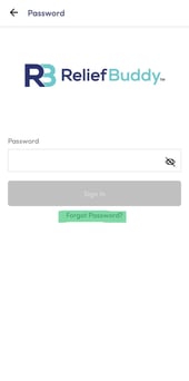 RB Mobile App  Forgot Password Screen