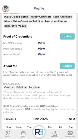 RB Mobile App - End User - Proof of Credentials