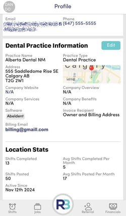 RB Mobile App - Owner Location Details - Location Stats