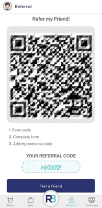 RB Mobile App - Referral Page