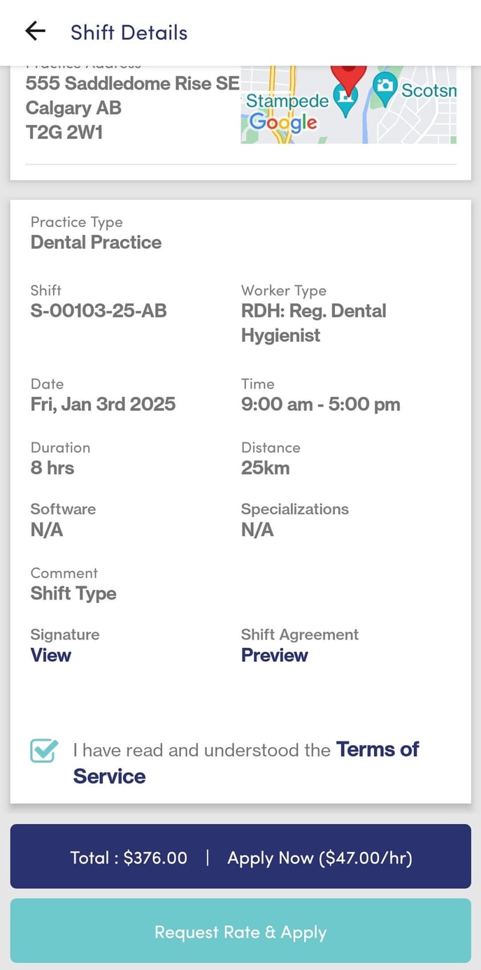 RB Mobile App - Shift View (Request Offer)