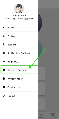 RB Mobile App - Worker Main Menu - Terms of Service