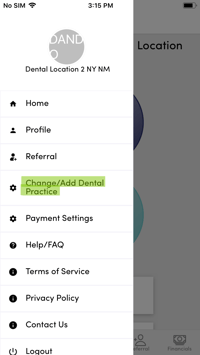 RB Mobile App Owner - Change Practice - Main Menu