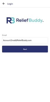 RB Mobile App Sign In Page Enter Email